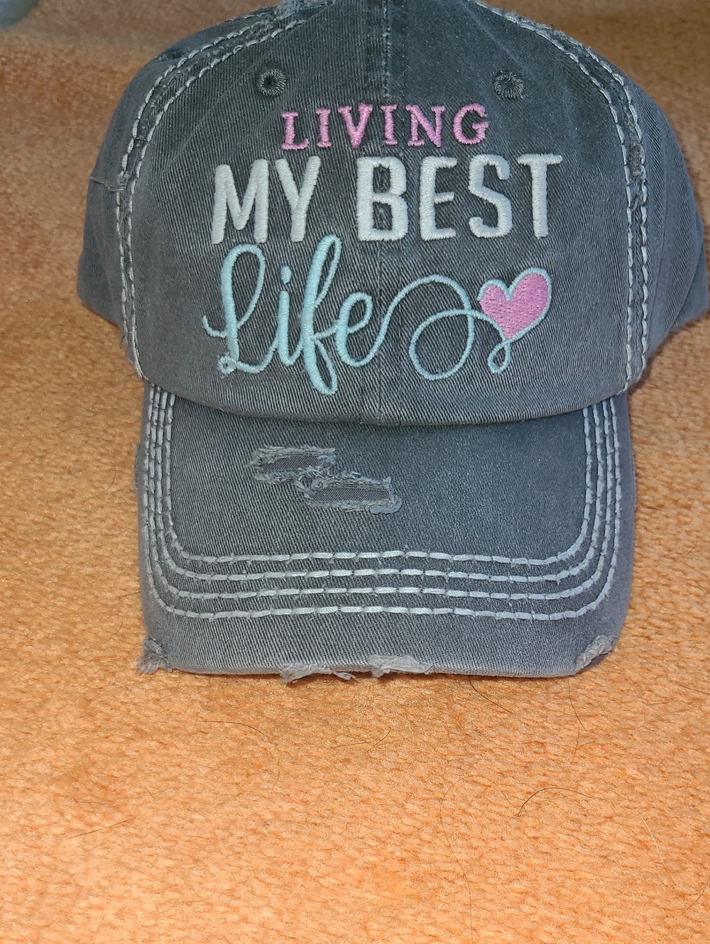 Living My Best Life Embroidered Washed Cap